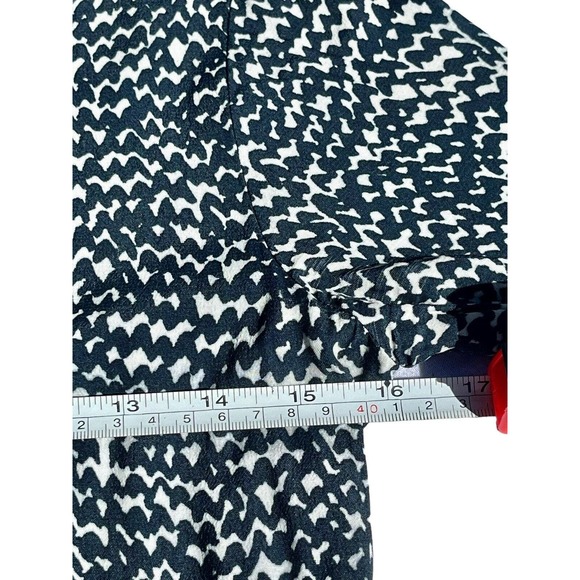 Zara Womens Size S Swing Shift Dress Blue White Long Sleeve Geometric Print Mini - Picture 14 of 15